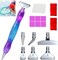 16pcs Silver Metal Tips Diamond Painting Pen Kits include 6 stainless steel tips, 6 glue clays, 2 finger sleeves, and 5D diamond painting accessories. Tools for DIY Crafts: Comfort Grip and Faster Drilling